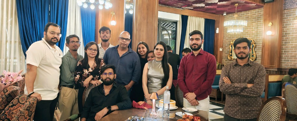 Team at a restaurant